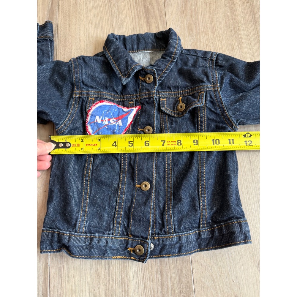 Wrangler NASA Denim Jacket Toddler Boys 3T Dark Wash Blue Jean Jacket‎ Custom - Picture 8 of 10